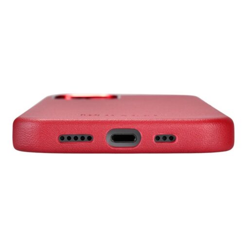 iPhone 12 12 Pro umbris MagSafe naturaalsest nahast punane 7
