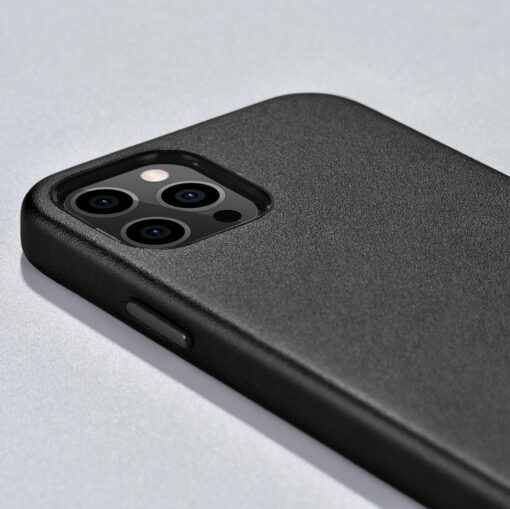 iPhone 12 MINI umbris MagSafe naturaalsest nahast must 8