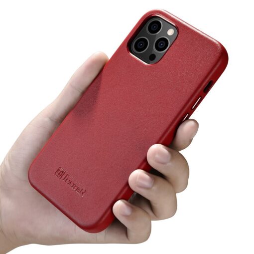 iPhone 12 MINI umbris MagSafe naturaalsest nahast punane 11