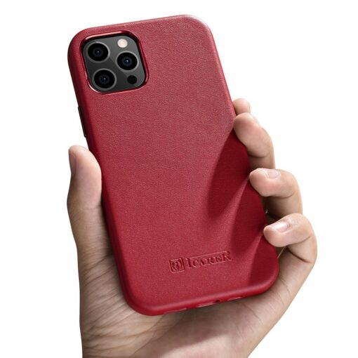 iPhone 12 MINI umbris MagSafe naturaalsest nahast punane 12
