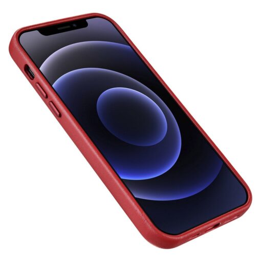 iPhone 12 MINI umbris MagSafe naturaalsest nahast punane 5