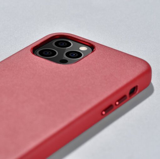 iPhone 12 PRO MAX umbris MagSafe naturaalsest nahast punane 10