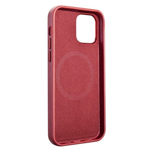 iPhone 12 PRO MAX umbris MagSafe naturaalsest nahast punane 2