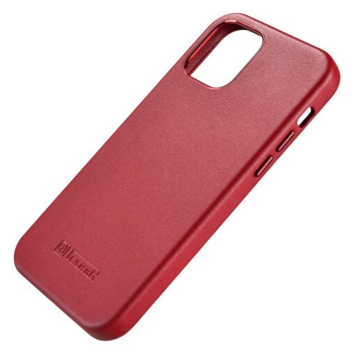 iPhone 12 PRO MAX umbris MagSafe naturaalsest nahast punane 4