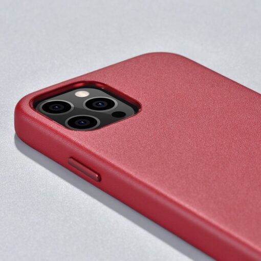 iPhone 12 PRO MAX umbris MagSafe naturaalsest nahast punane 8