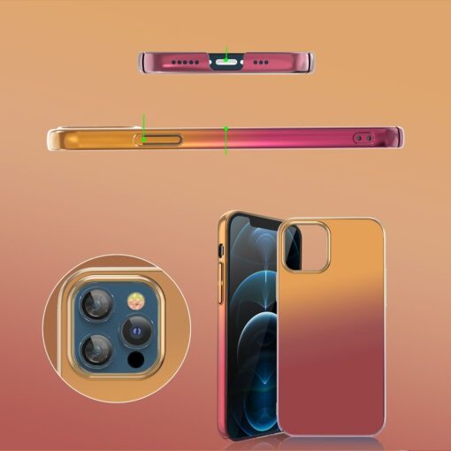 iPhone 12 PRO MAX umbris plastikust Kingxbar Aurora punane oranz 4
