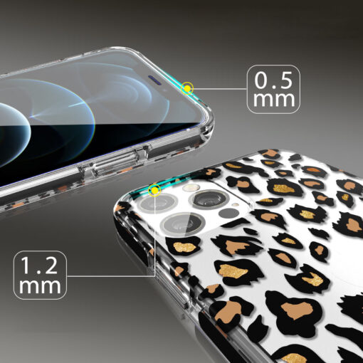 iPhone 12 PRO MAX umbris silikoonist Kingxbar Wild mustriga leopard 1