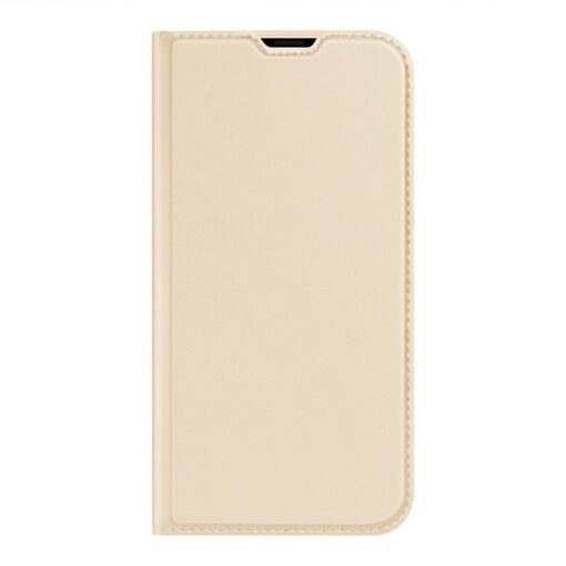 iPhone 13 MINI kunstnahast kaaned kaarditaskuga DUX DUCIS Skin Pro kuldne 9