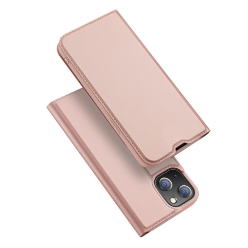 iPhone 13 MINI kunstnahast kaaned kaarditaskuga DUX DUCIS Skin Pro roosa