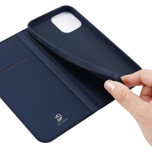 iPhone 13 MINI kunstnahast kaaned kaarditaskuga DUX DUCIS Skin Pro sinine 7