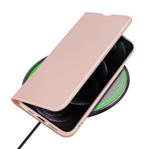 iPhone 13 PRO MAX kunstnahast kaaned kaarditaskuga DUX DUCIS Skin Pro roosa 4
