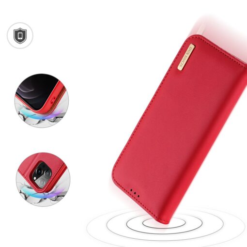 iPhone 13 PRO MAX nahast raamatkaaned Dux Ducis Hivo punane 3