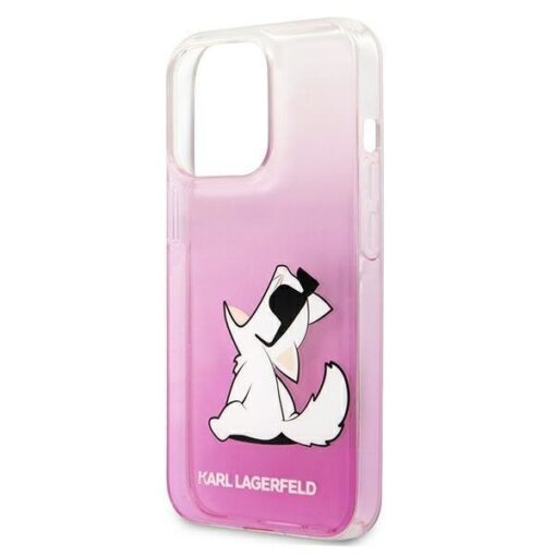 iPhone 13 PRO MAX umbris KARL LAGERFELD plastikust taguse ja silikoonist raamiga Choupette Fun KLHCP13XCFNRCPI roosa 5