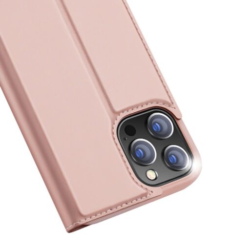 iPhone 13 PRO kunstnahast kaaned kaarditaskuga DUX DUCIS Skin Pro roosa 2