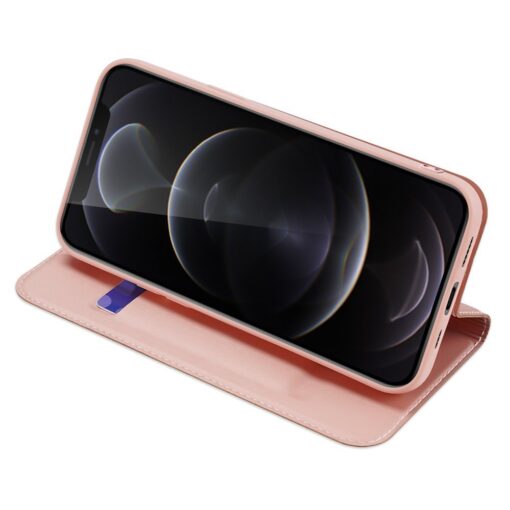 iPhone 13 PRO kunstnahast kaaned kaarditaskuga DUX DUCIS Skin Pro roosa 3