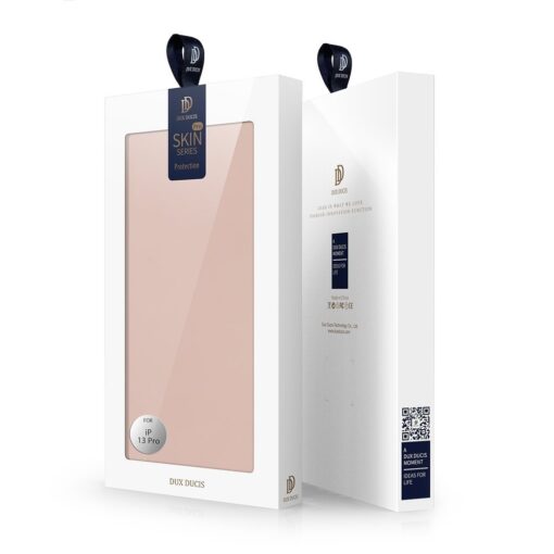 iPhone 13 PRO kunstnahast kaaned kaarditaskuga DUX DUCIS Skin Pro roosa 5