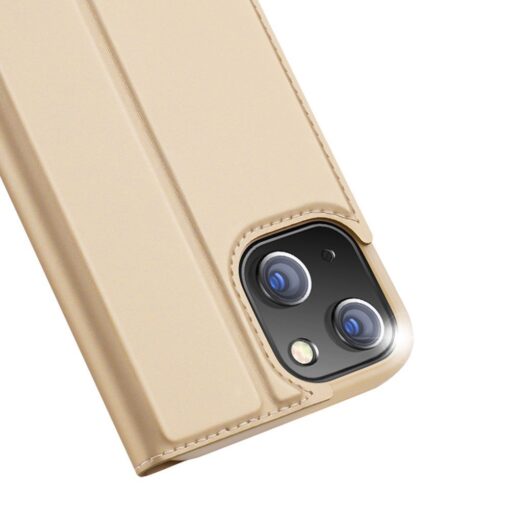 iPhone 13 kunstnahast kaaned kaarditaskuga DUX DUCIS Skin Pro kuldne 2