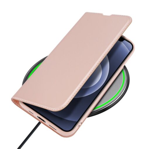 iPhone 13 kunstnahast kaaned kaarditaskuga DUX DUCIS Skin Pro roosa 4