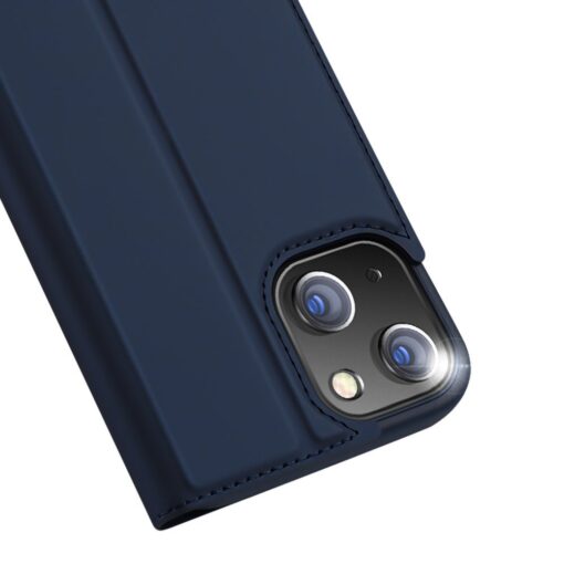 iPhone 13 kunstnahast kaaned kaarditaskuga DUX DUCIS Skin Pro sinine 2