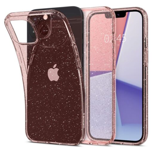 iPhone 13 umbris Spigen Liquid Crystal silikoonist roosa sadelev