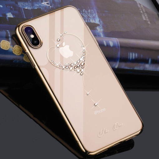 iPhone XS MAX umbris plastikust kristallidega Kingxbar Wish kuldne 1