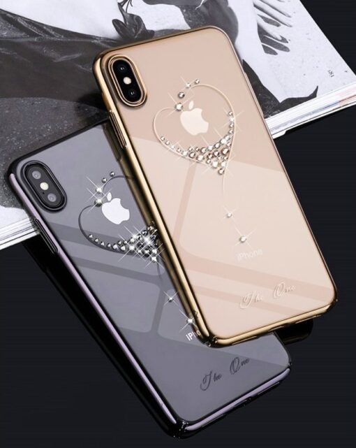 iPhone XS MAX umbris plastikust kristallidega Kingxbar Wish kuldne 9