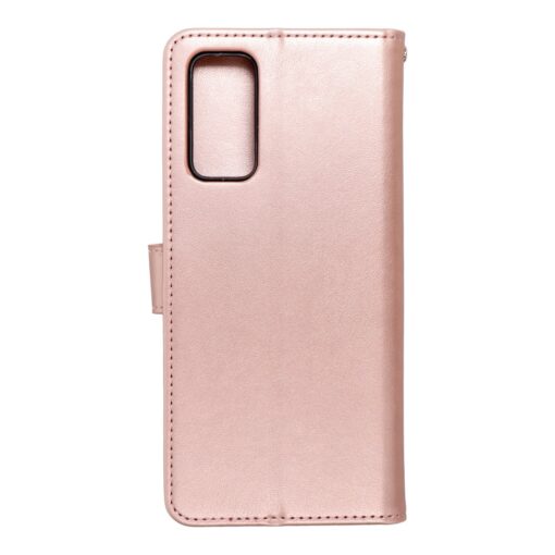 Samsung S20 FE kaaned kunstnahast kaarditaskuga MEZZO puu roosa kuld 1