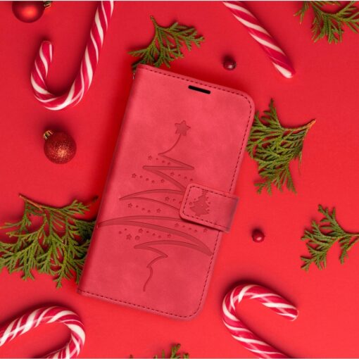 iPhone 12 12 PRO kaaned kunstnahast kaarditaskuga MEZZO joulukuusk punane 2
