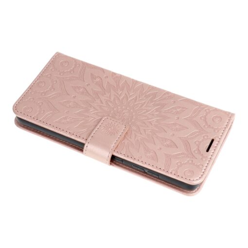 iPhone 12 12 PRO kaaned kunstnahast kaarditaskuga MEZZO mandala roosa kuld 2