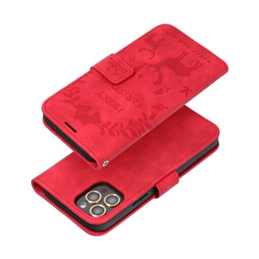 iPhone 12 12 PRO kaaned kunstnahast kaarditaskuga MEZZO pohjapoder punane 3