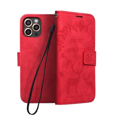 iPhone 12 12 PRO kaaned kunstnahast kaarditaskuga MEZZO pohjapoder punane