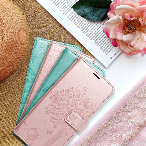 iPhone 12 12 PRO kaaned kunstnahast kaarditaskuga MEZZO puu roosa kuld 6
