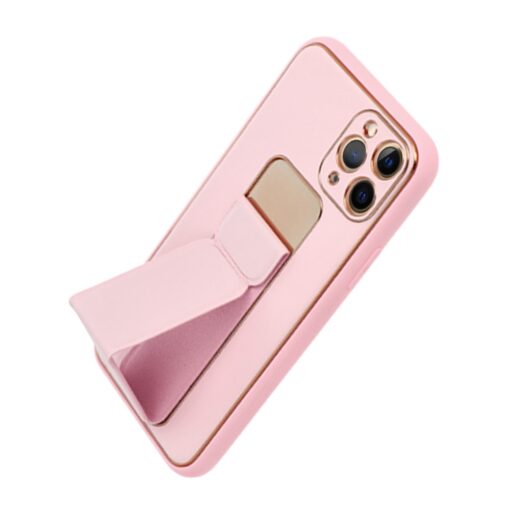 iPhone 12 PRO MAX umbris kickstand kunstnahast roosa 2