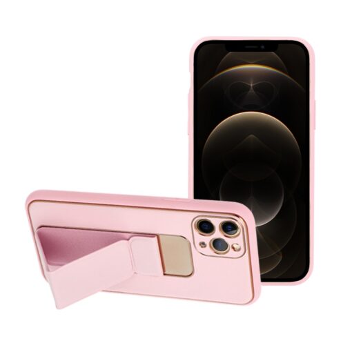 iPhone 12 PRO MAX umbris kickstand kunstnahast roosa