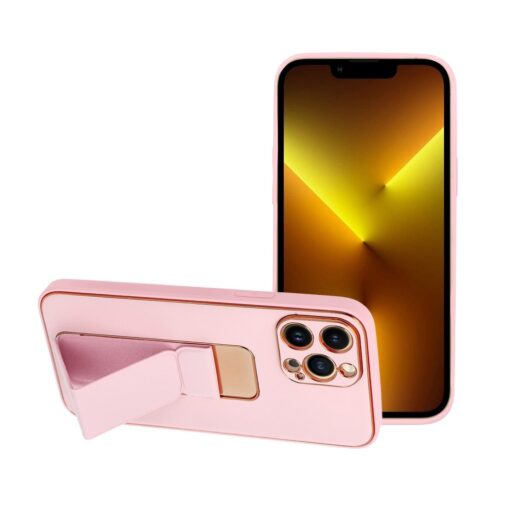 iPhone 13 PRO umbris kickstand kunstnahast roosa