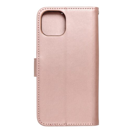 iPhone 13 kaaned kunstnahast kaarditaskuga MEZZO puu roosa kuld 1