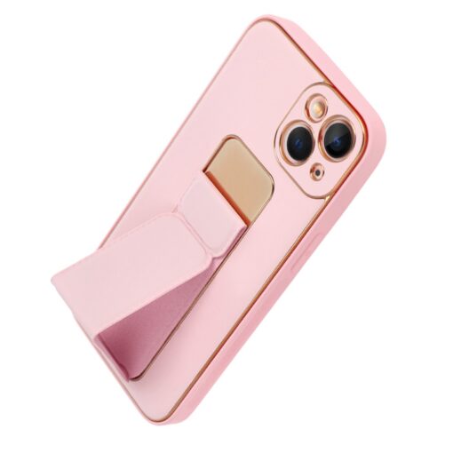 iPhone 13 umbris kickstand kunstnahast roosa 2