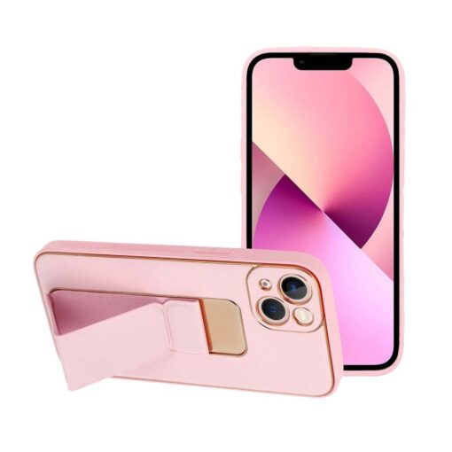 iPhone 13 umbris kickstand kunstnahast roosa