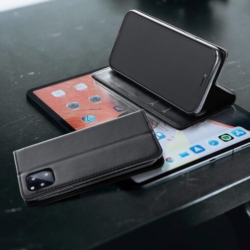 iPhone 7 8 SE 2020 magnetiga kaaned kunstnahast 2 kaarditaskuga must 6