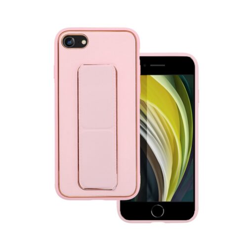 iPhone 7 8 SE 2020 umbris kickstand kunstnahast roosa 1