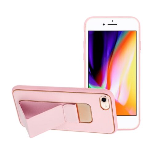 iPhone 7 8 SE 2020 umbris kickstand kunstnahast roosa