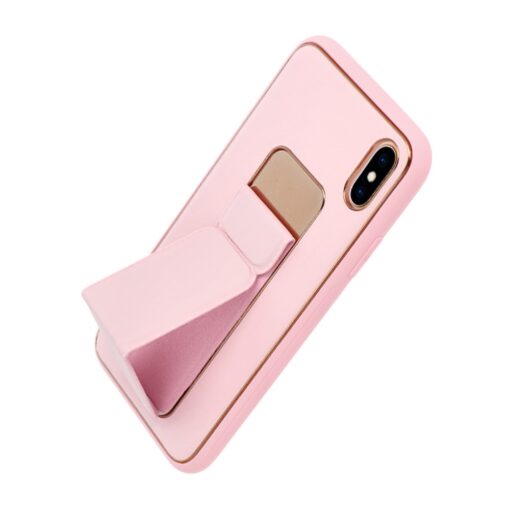 iPhone XR umbris kickstand kunstnahast roosa 2
