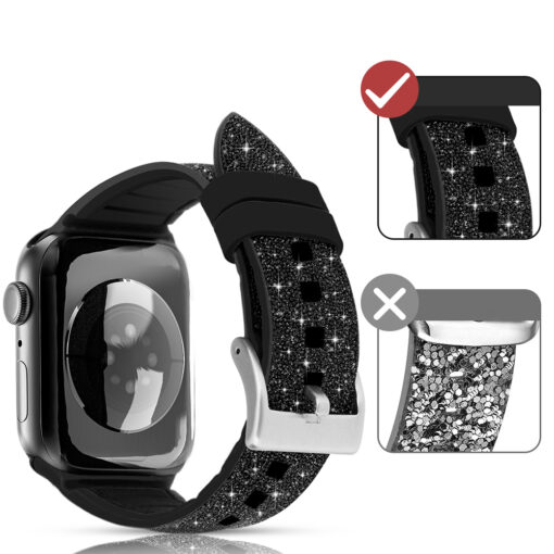 Apple Watch rihm 384041mm Crystal silikoonist must 4