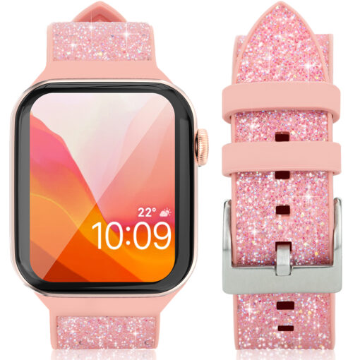 Apple Watch rihm 384041mm Crystal silikoonist roosa 1