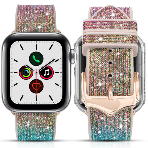 Apple Watch rihm 424445mm Chameleon sadelev silikoonist Crystal kuldne