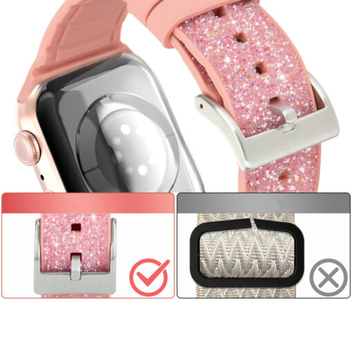 Apple Watch rihm 424445mm Crystal silikoonist roosa 3