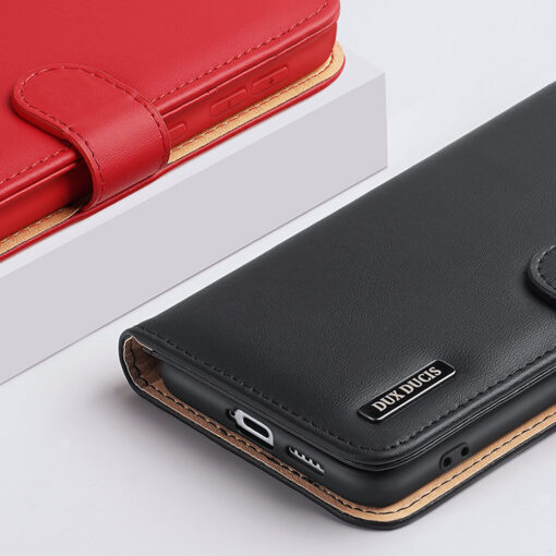 Samsung S21 FE Dux Ducis Hivo Genuine Leather raamatkaaned must 13