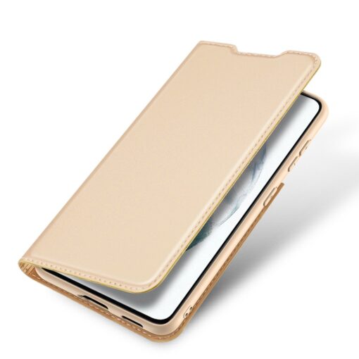 Samsung S21 FE kunstnahast kaaned kaarditaskuga DUX DUCIS Skin Pro kuldne 3
