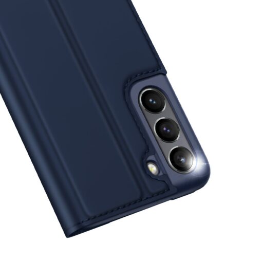 Samsung S21 FE kunstnahast kaaned kaarditaskuga DUX DUCIS Skin Pro sinine 2