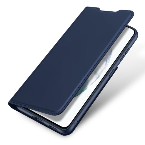 Samsung S21 FE kunstnahast kaaned kaarditaskuga DUX DUCIS Skin Pro sinine 3
